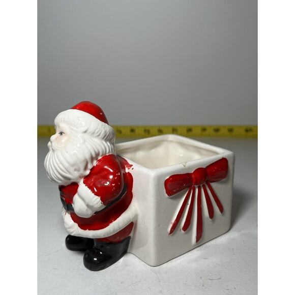 Vintage Santa Claus Christmas Ceramic Planter Brazil 1950s Retro Decor - Picture 1 of 14